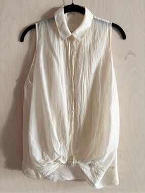 Band Of Outsiders Cream Sleeveless Button-Down Blouse